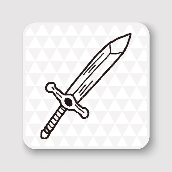 Illustration vectorielle de doodle épée — Image vectorielle