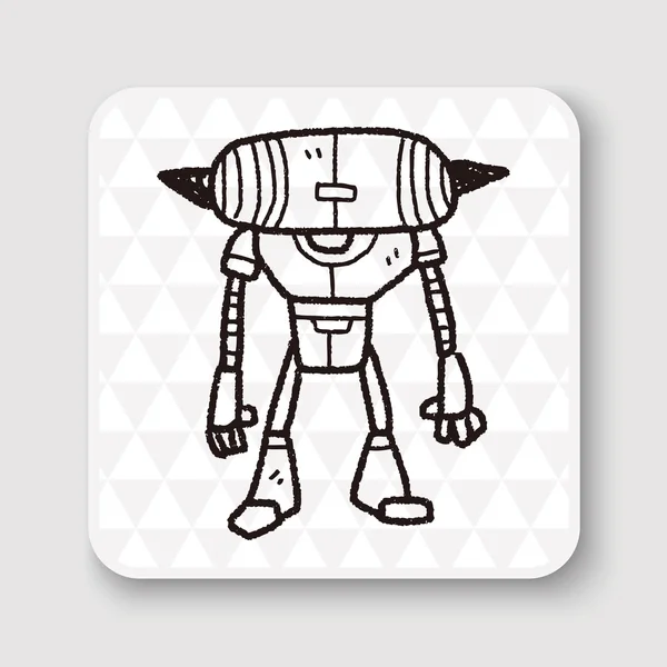 Robot doodle vektör çizim — Stok Vektör