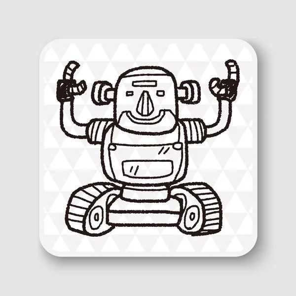 Robot doodle vector illustration — Stock Vector