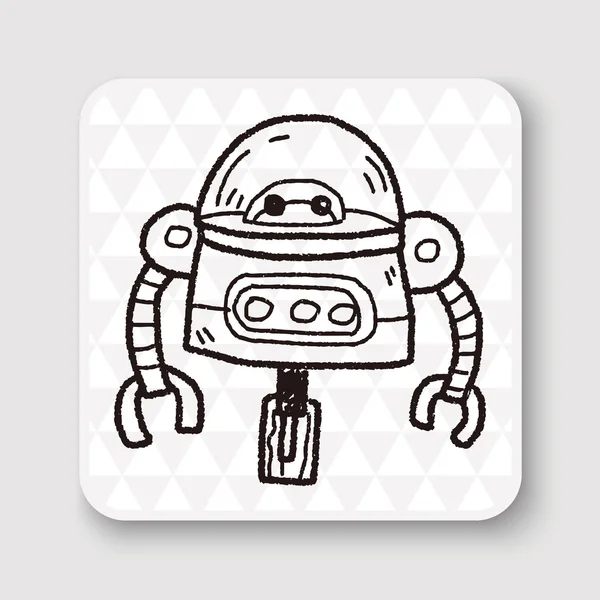 Robot doodle vector ilustración — Vector de stock