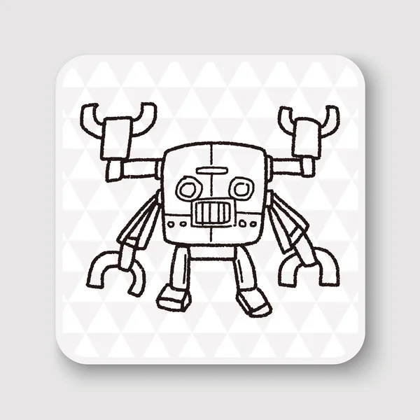 Robot doodle vector ilustración — Archivo Imágenes Vectoriales