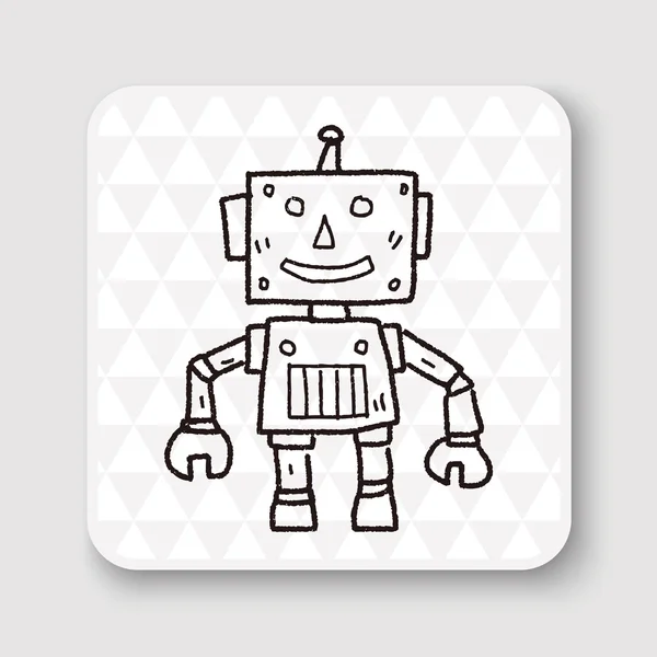 Robot doodle vektör çizim — Stok Vektör