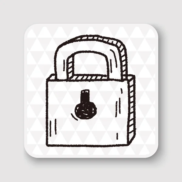 Lock Doodle Zeichnung Vektor Illustration — Stockvektor