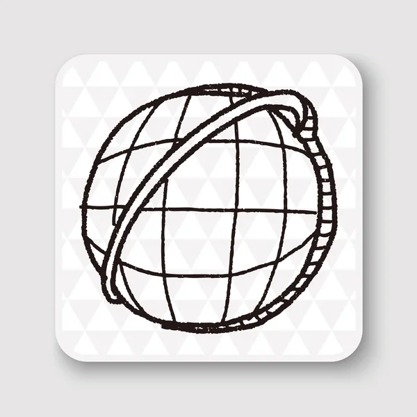 Vektorová ilustrace Doodle Globe — Stockový vektor