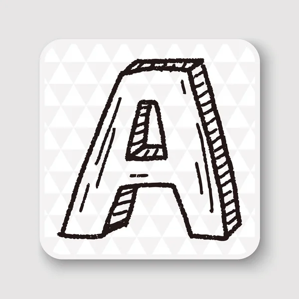 Mektup bir doodle vektör çizim — Stok Vektör