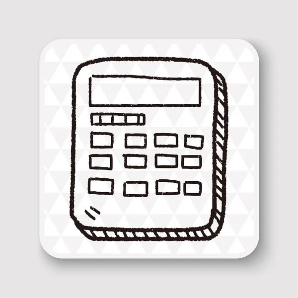 Calculadora de Doodle vector ilustración — Vector de stock