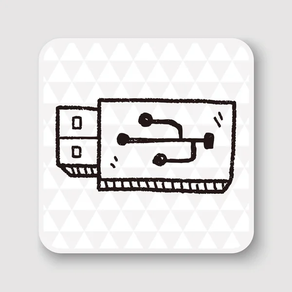 Рисунок вектора рисунка USB Doodle — стоковый вектор