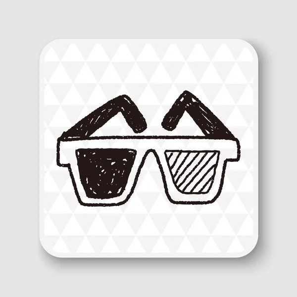 Gafas 3D doodle vector ilustración — Vector de stock