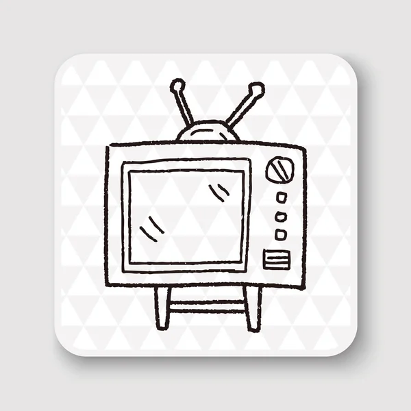 Ilustracja wektora TV Doodle — Wektor stockowy