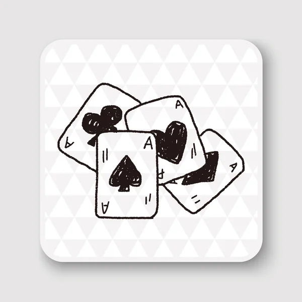 Doodle Poker Vektor Illustration — Stockvektor