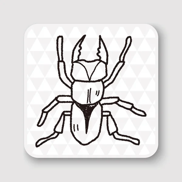 Beetle Doodle Vektor Illustration — Stockvektor