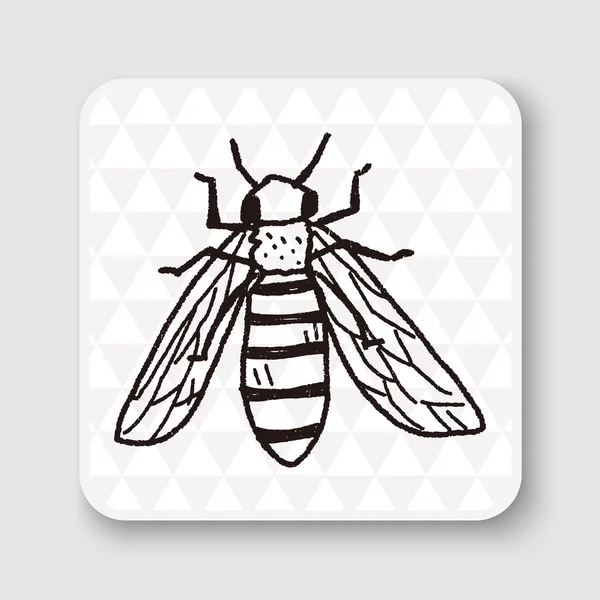 Bee doodle vektor illustration — Stock vektor