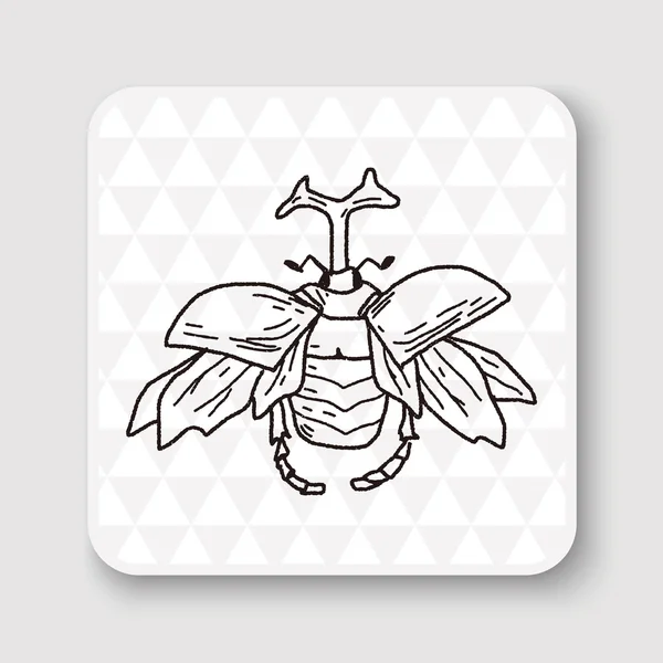 Beetle doodle vector illustration — Stock Vector