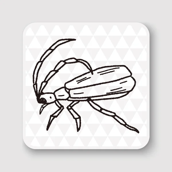 Böcek doodle vektör çizim — Stok Vektör