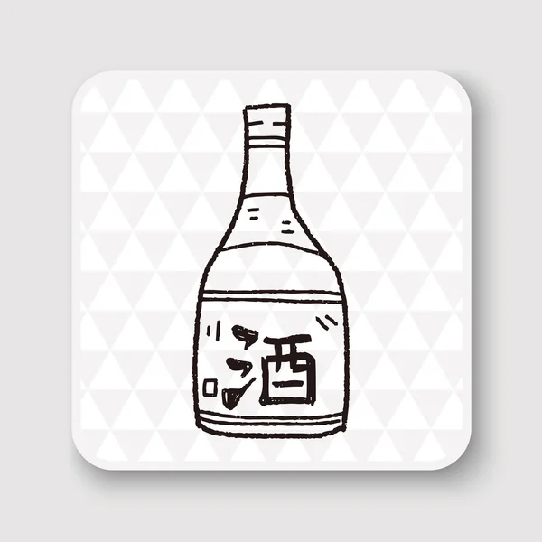 Sake illustrazione vettoriale doodle — Vettoriale Stock