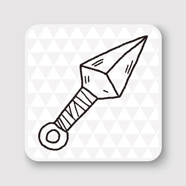 Ninja Waffe Doodle Vektor Illustration — Stockvektor