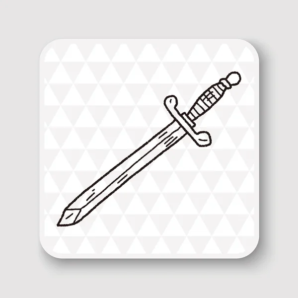 Sword doodle vector illustration — Stock Vector