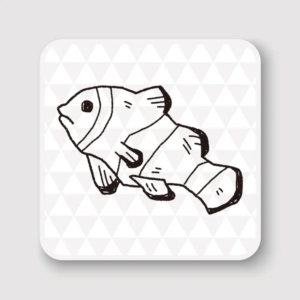 Illustrazione vettoriale doodle Clownfish — Vettoriale Stock