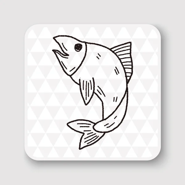 Illustrazione vettoriale doodle pesce — Vettoriale Stock