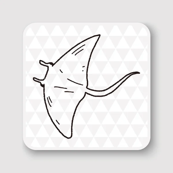 Stingray garabato vector ilustración — Vector de stock