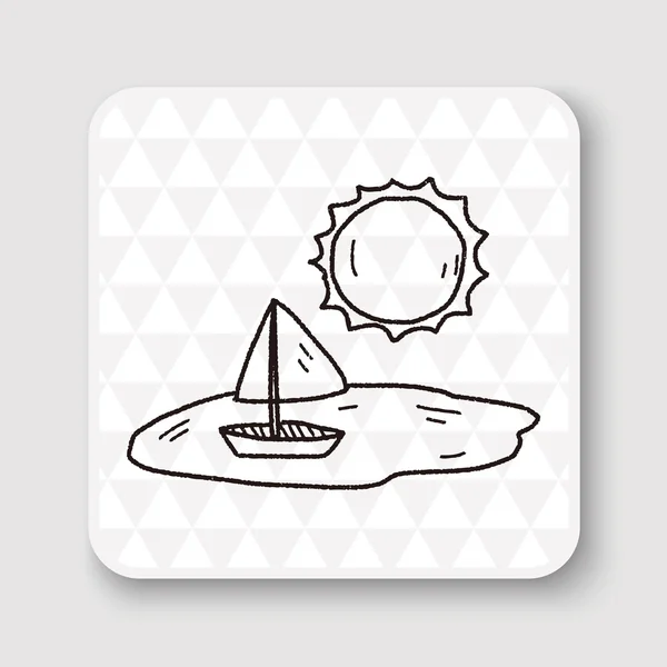 Doodle sail vector illustration — Stock Vector