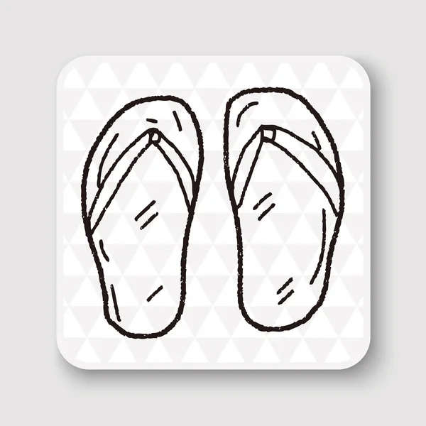 Flip flop doodle vektoros illusztráció vektor illusztráció — Stock Vector