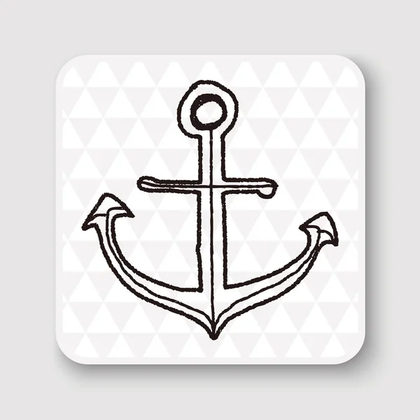 Ilustrasi vektor doodle anchor - Stok Vektor