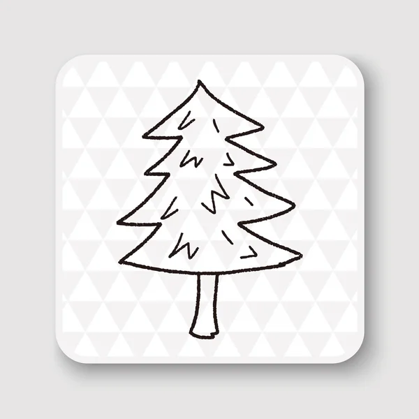 Christmas tree doodle drawing vector illustration — Stock Vector