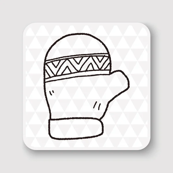 Gants d'hiver dessin gribouille illustration vectorielle — Image vectorielle