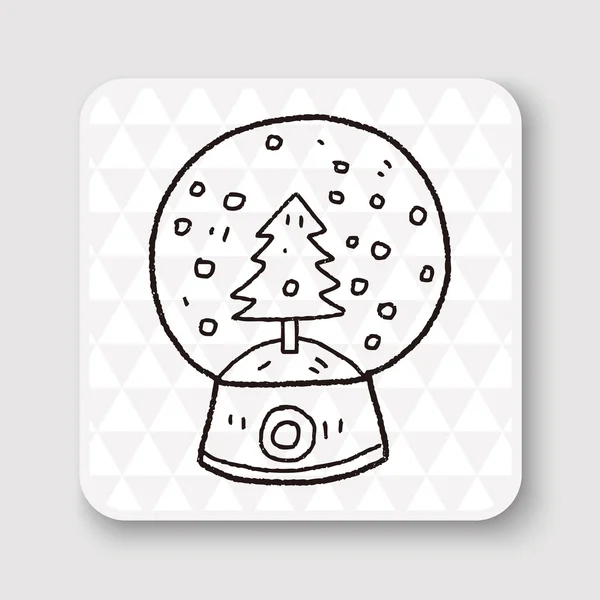 Illustration vectorielle doodle boule de neige — Image vectorielle