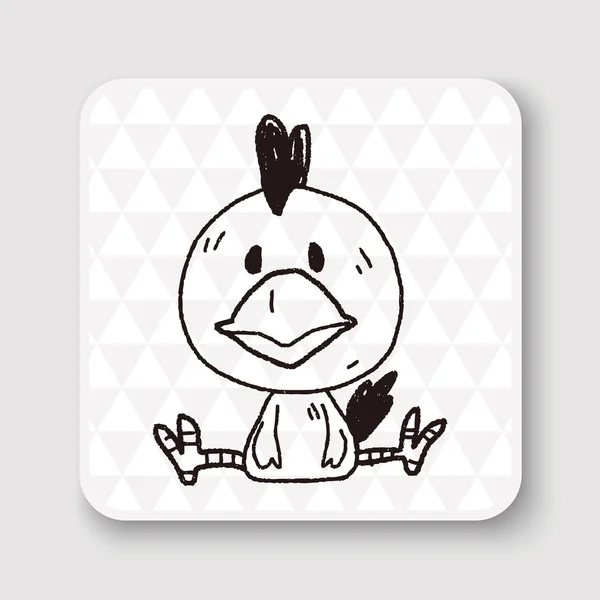 Κινεζικό Zodiac κοτόπουλο doodle σχεδίασης εικονογράφηση φορέας — Διανυσματικό Αρχείο