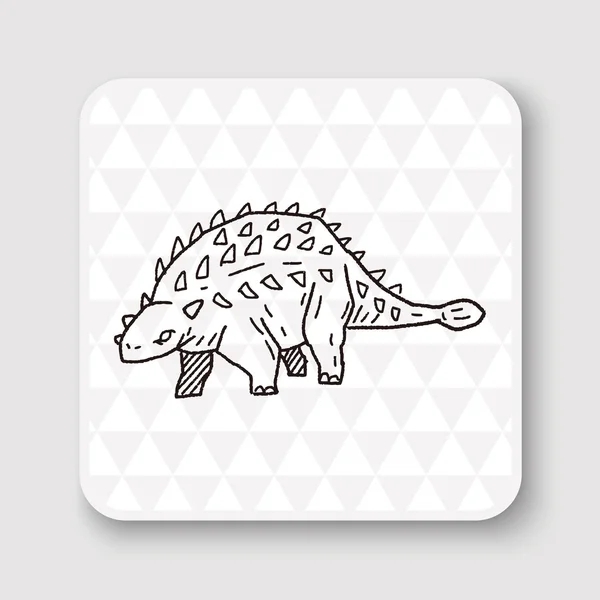 Dinosaurier Doodle Vektor Illustration — Stockvektor