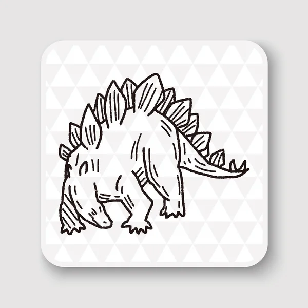 Stegosaurus Dinosaurier Doodle Vektor Illustration — Stockvektor