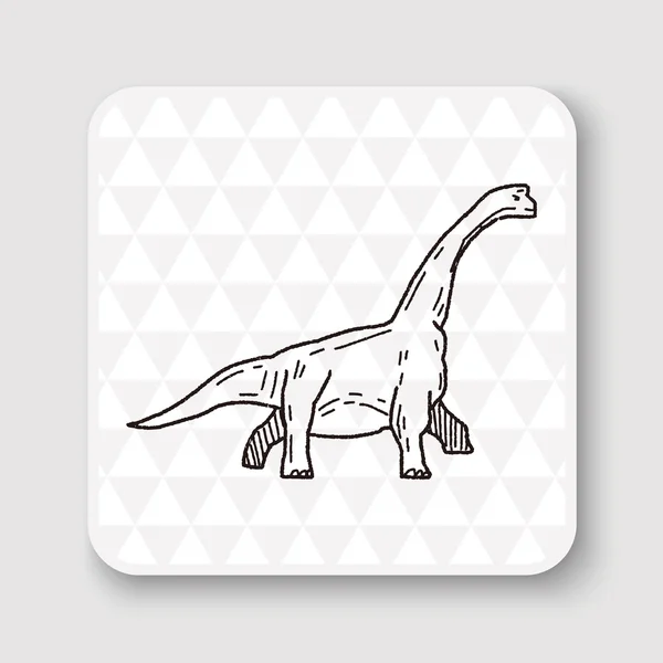 Brontosaurus dinosaura doodle vektorové ilustrace — Stockový vektor