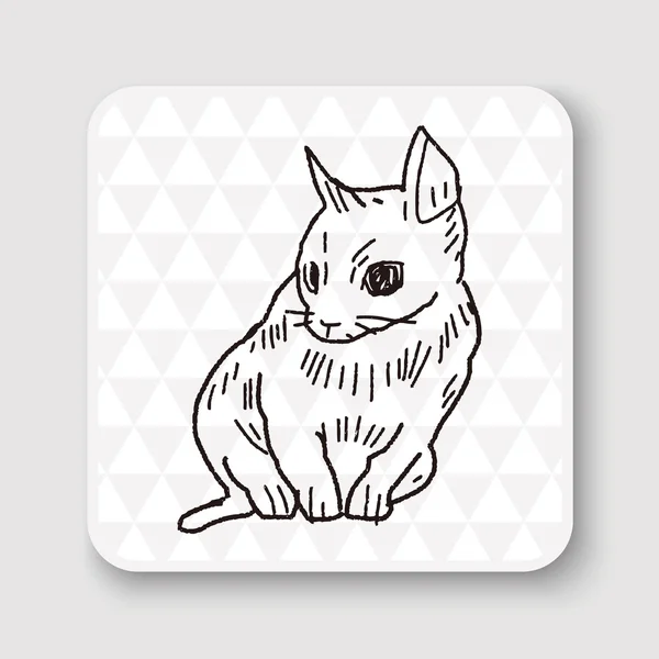 Kat doodle tekening vectorillustratie — Stockvector