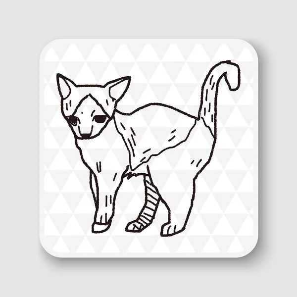 Illustration vectorielle de dessin de gribouillis chat — Image vectorielle