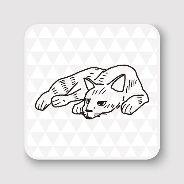 Illustration vectorielle de dessin de gribouillis chat — Image vectorielle