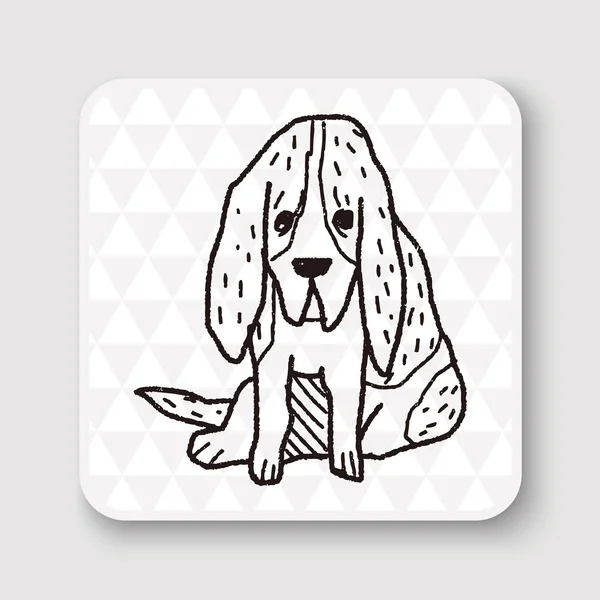 Hond doodle vectorillustratie — Stockvector