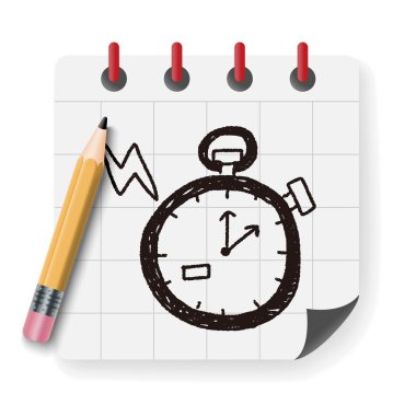 doodle kronometre vektör çizimi