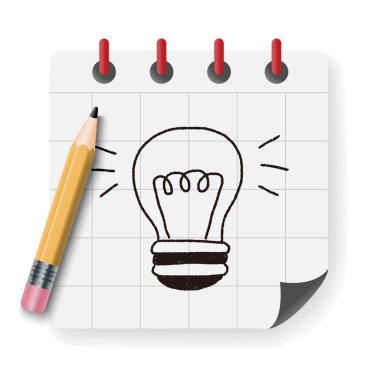 karalama ampul vektör çizimi