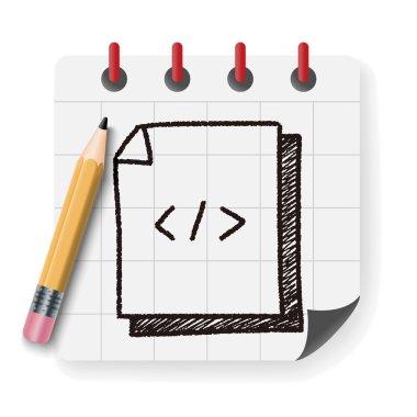 karalama kodu belge vektör illüstrasyonu