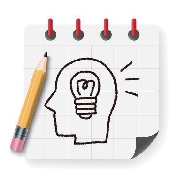 Karalama beyin fikir vektör illüstrasyonu