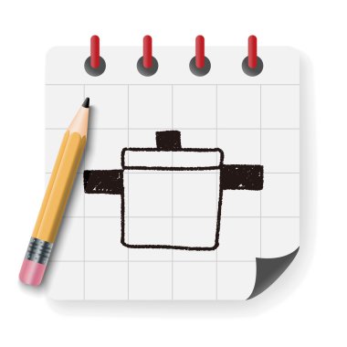 pot doodle çizim vektör çizimi