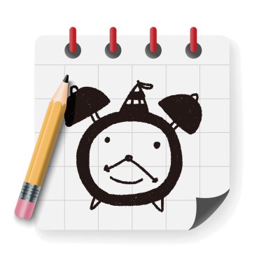 Çalar saat vektör çizim doodle