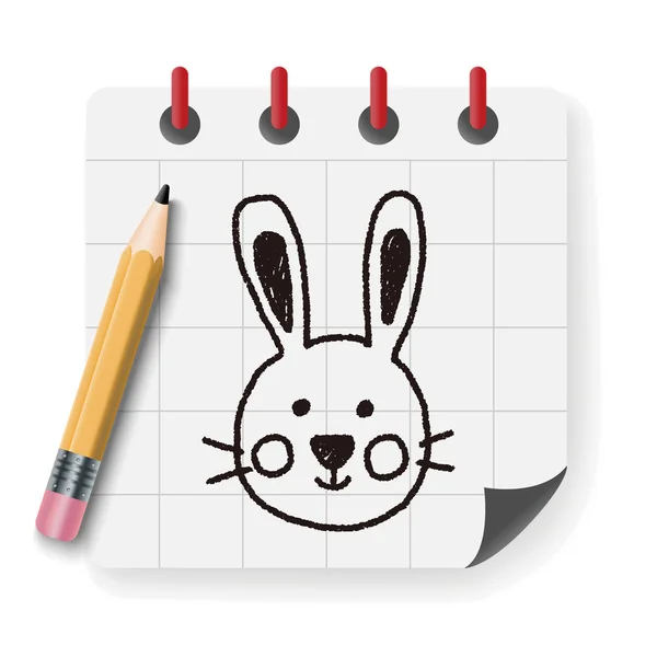 Animale coniglio scarabocchio disegno vettoriale illustrazione — Vettoriale Stock