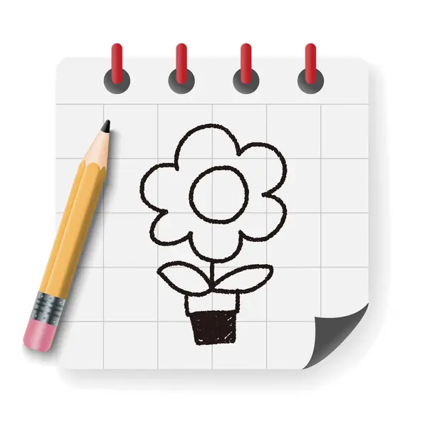 Illustration vectorielle de dessin de gribouille de fleur — Image vectorielle
