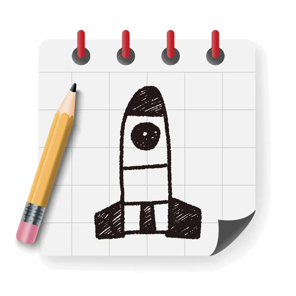Illustrazione vettoriale di disegno doodle missile — Vettoriale Stock