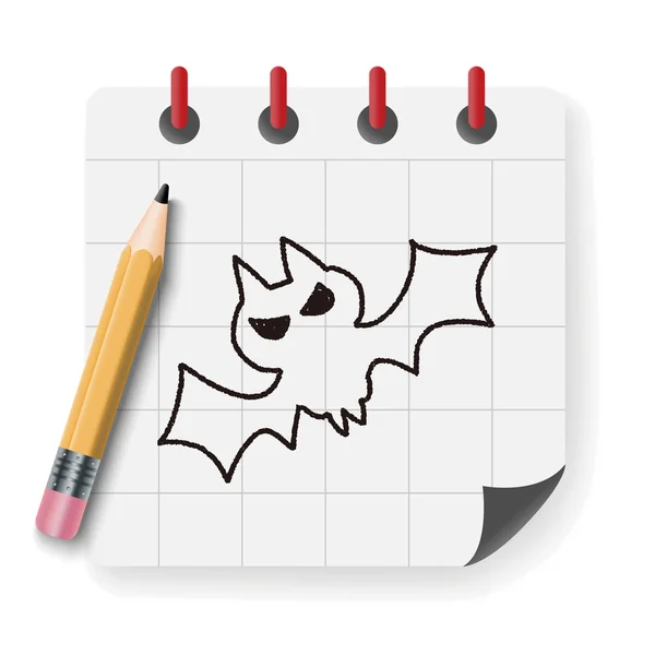 Bat doodle drawing vector illustration — Stock Vector