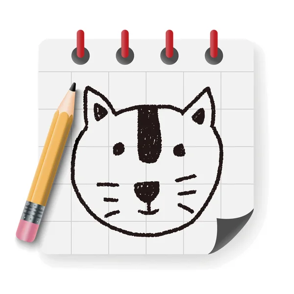 Dierlijke kat doodle tekening vectorillustratie — Stockvector