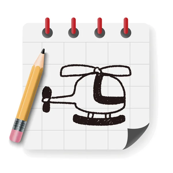 Illustration vectorielle de dessin doodle hélicoptère — Image vectorielle